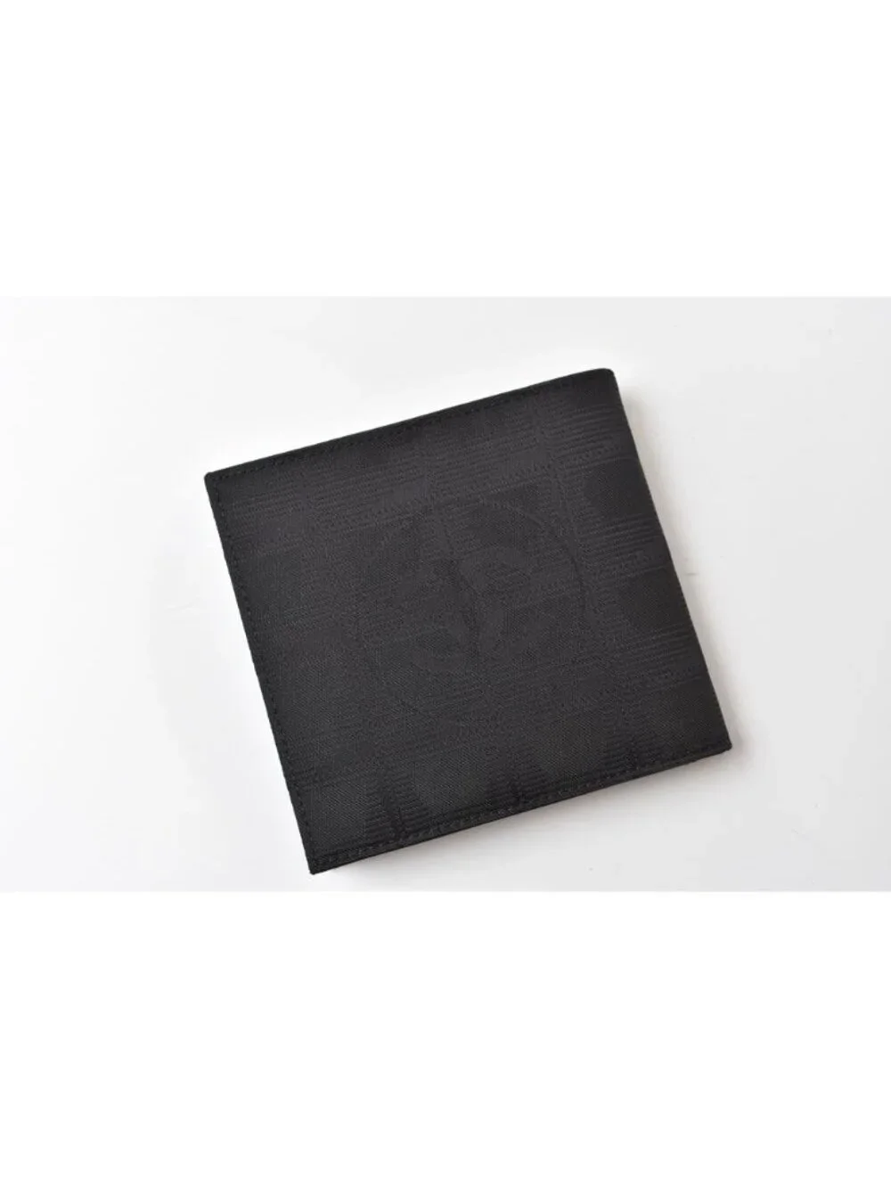 Chanel Bifold Wallet Vintage New Travel Line CC Logo Black